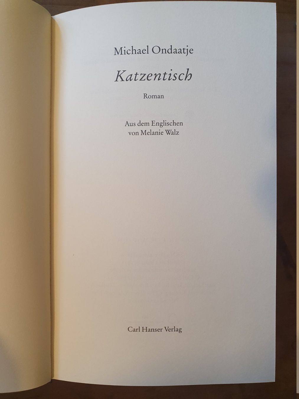 Libri: Katzentisch Michael Ondaatje Hanser – Usato da Zürich venduto da loosebone 2