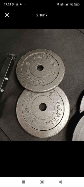 Disque Olympique En Caoutchouc – 20 Kg, Anneau Inox, Garanti 6000 Drops, Pour Crossfit Et Haltérophilie