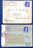1942 - 43 -Deutsches Reich 2 Brief mit Zensur Rotem Stempel