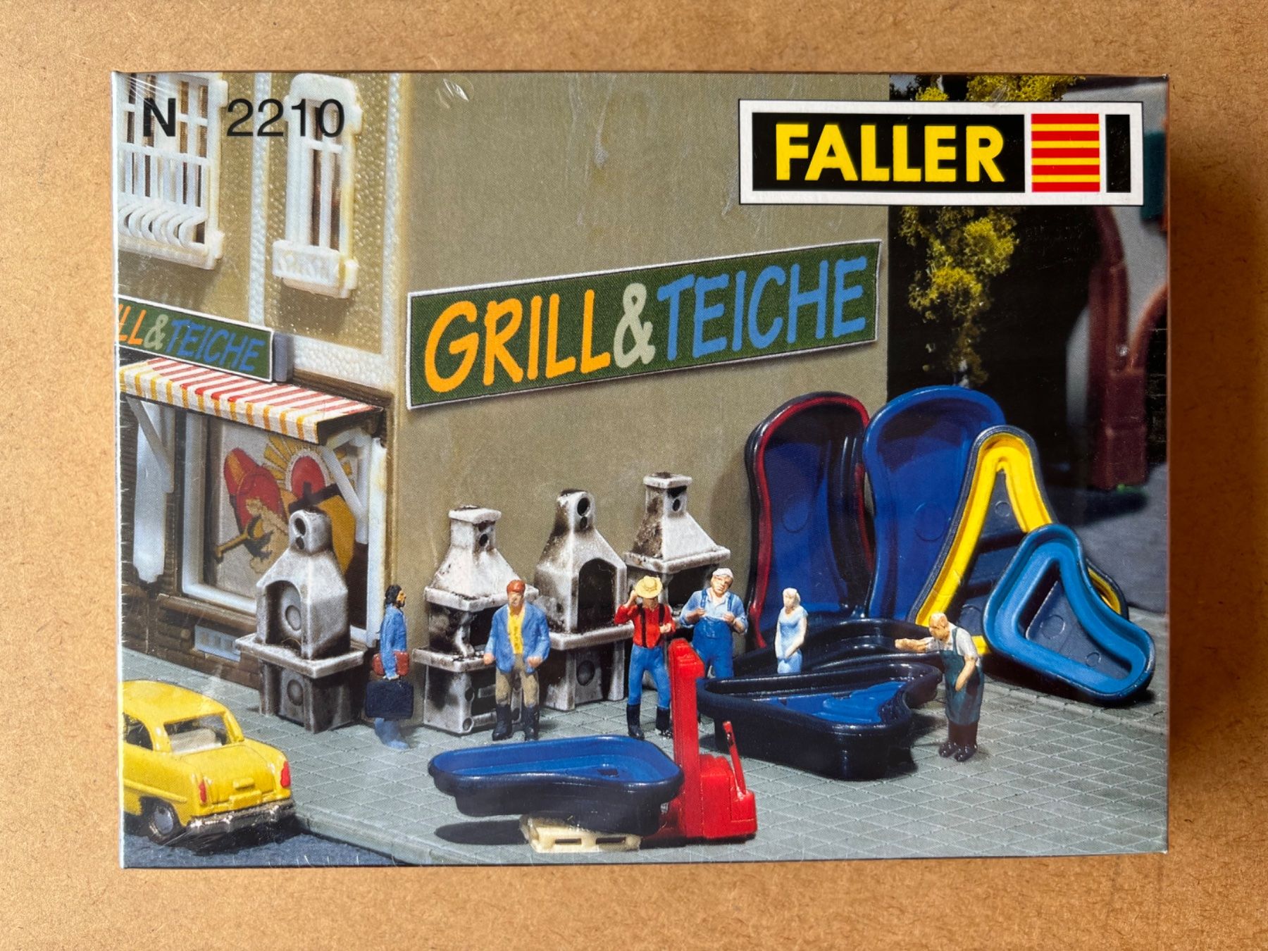 Faller Modellini di ferrovie: Faller 2210 Gartengrill und Gartenteiche – Nuovo e nell'imballaggio originale da Hauterive NE venduto da eriamch