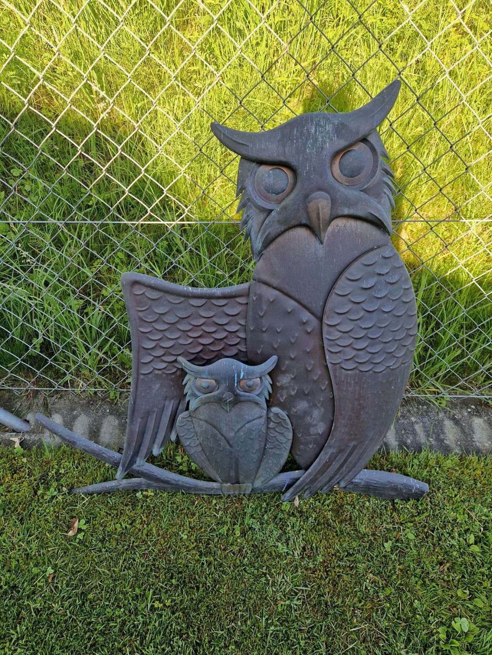 Statuette: Zwei Kupferbilder Eule und Schwan – Usato da Lengwil venduto da Marca