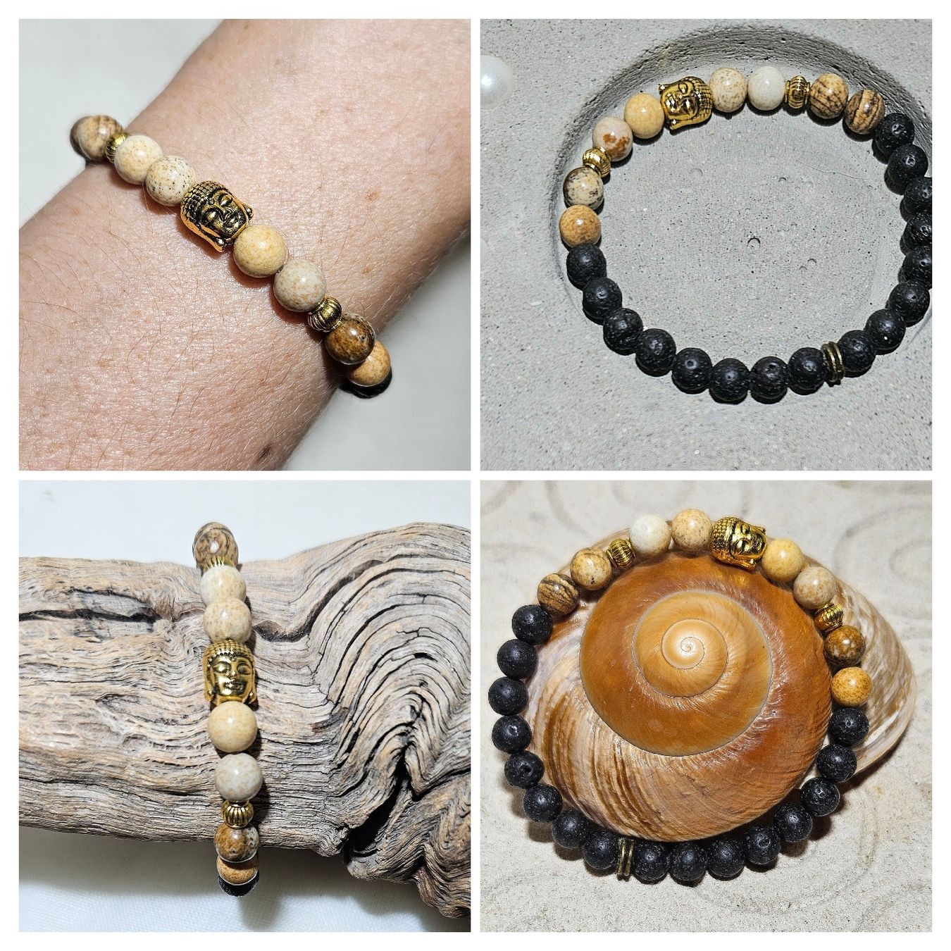 Bracciali & Braccialetti: Buddha-Lava Steinarmk. - Spendenaktion – Nuovo (secondo la descrizione) da Unterkulm venduto da Nachtigall