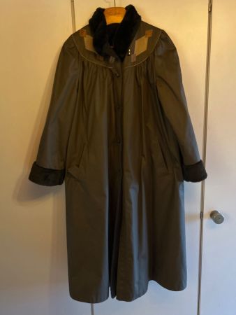 Wintermantel, Pelzkragen, Vintage Gr. 42