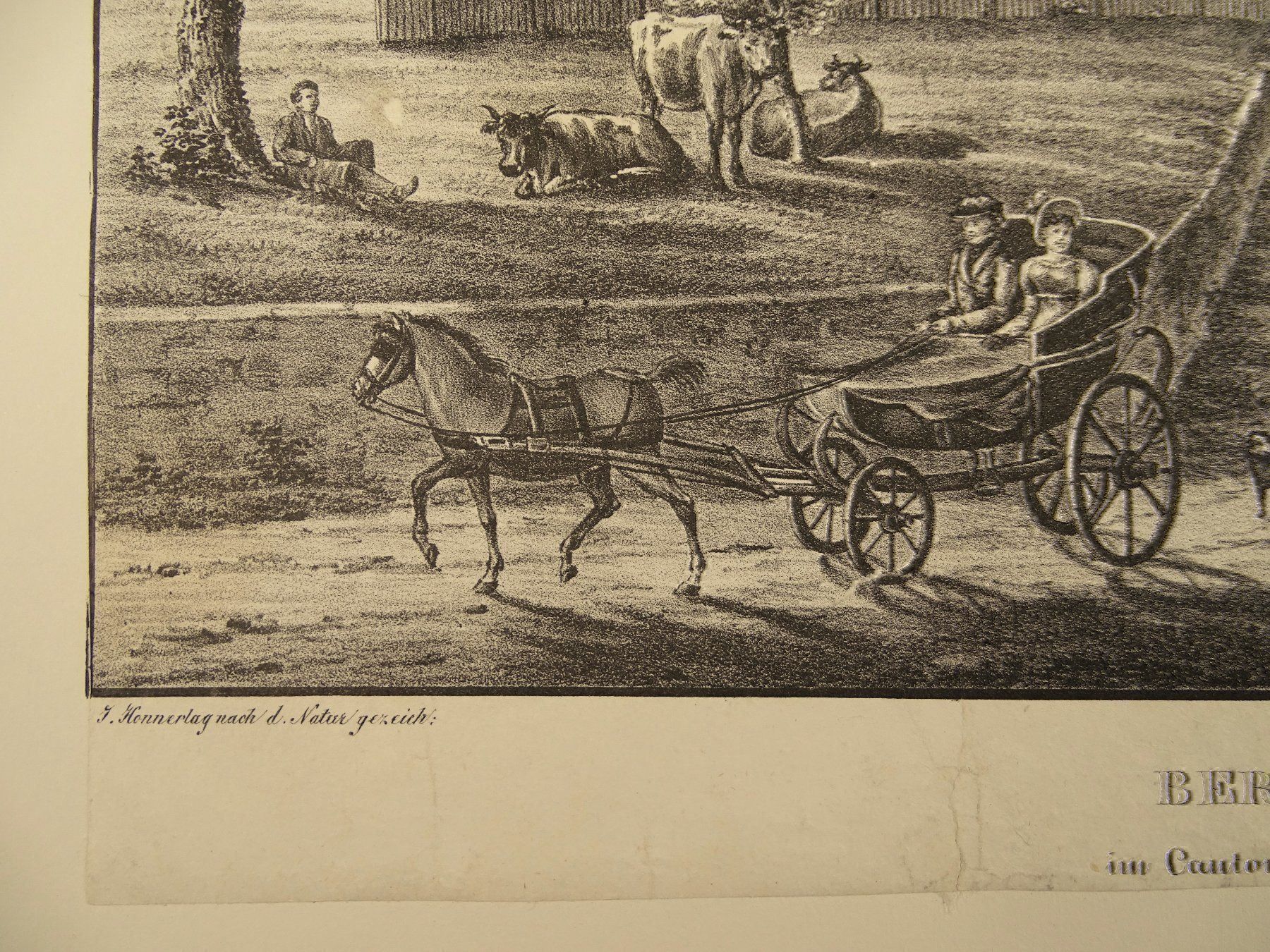 Stiche: BERNEGG ST. GALLEN, LITHOGRAPHIE UM 1850 – Gebraucht aus Grüningen von Kartensammler 2