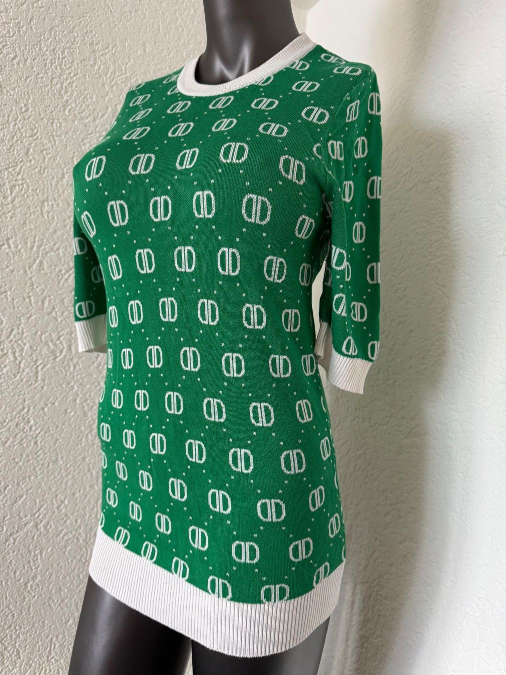 Pulls & Sweat-shirts: Schickes Strick Pulli Pullover Grün Weiss  Gr M Kürzarm – D'occasion à Frenkendorf par Style365 2