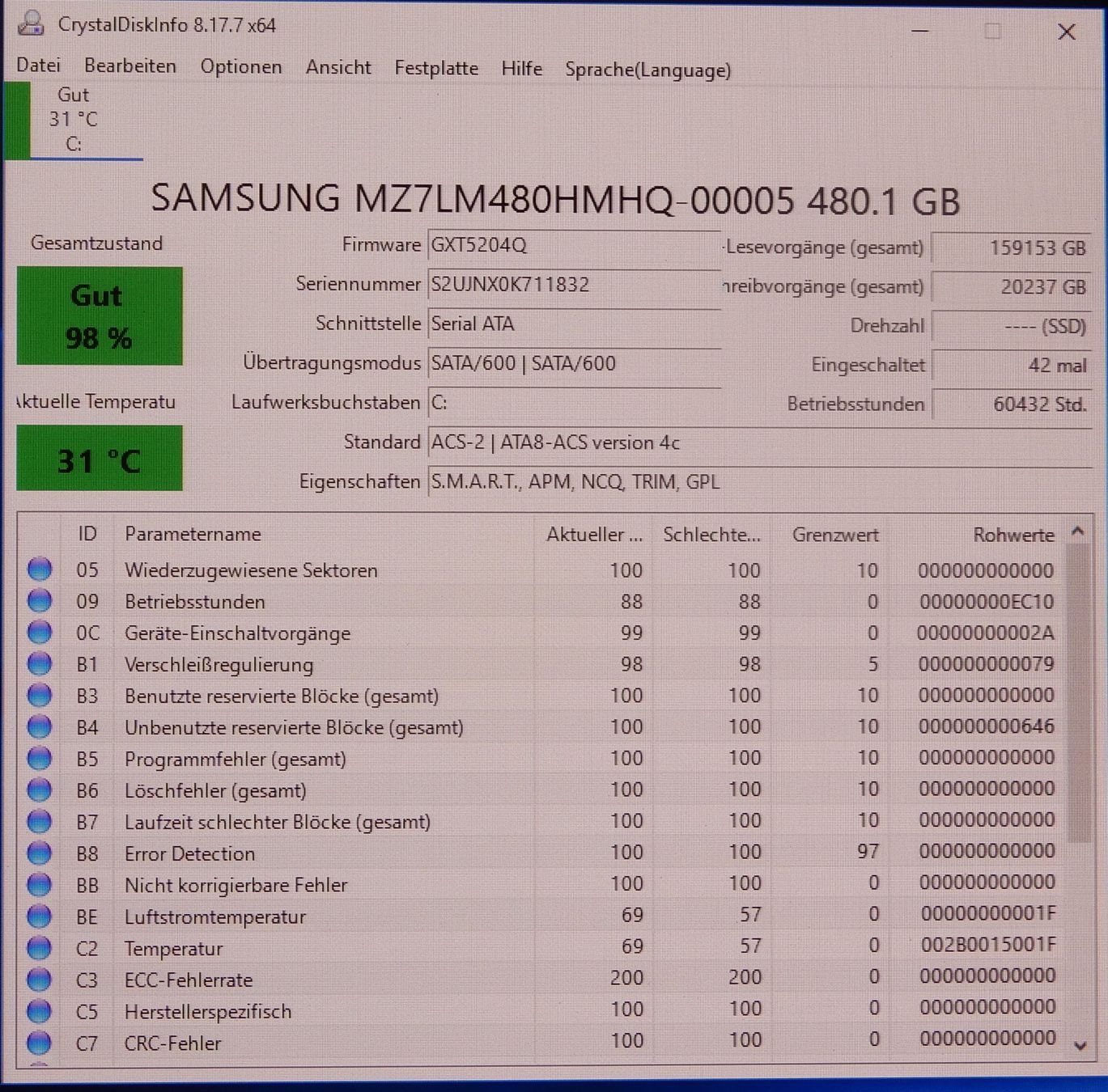 Samsung Disques durs: Samsung PM863a 480 GB SSD – D'occasion à Bern par compischop 1