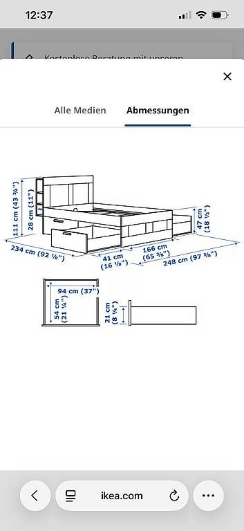 Ikea Letti: Ikea Bett mit Matraze + Topper – Usato da Zürich venduto da eve_yw87 3