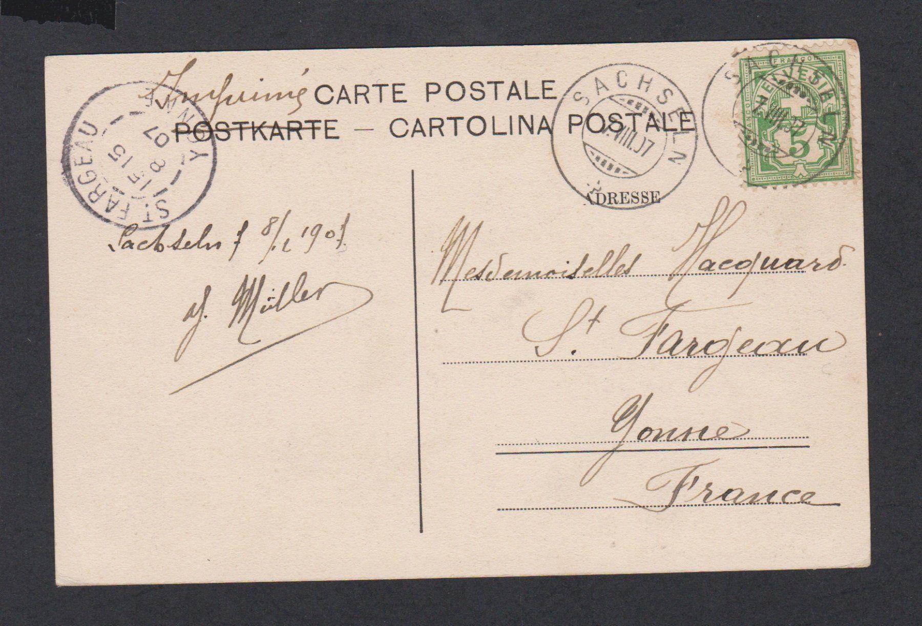 Cartoline postali: Flühli  LU   :   alte Ansichtskarte von 1907 – Usato da Vitznau venduto da Ropaku 1