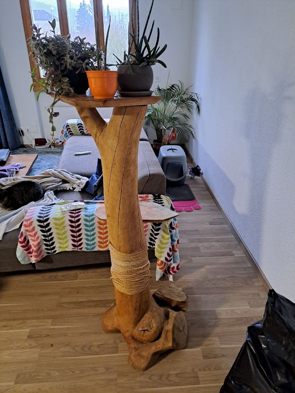 Selbstgemachter Katzenbaum aus altem Baumstamm (Gebraucht) in Sursee fr  CHF 30  nur Abholung auf Ricardo kaufen
