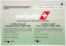 Swissair Schweiz. Luftverkehr-AG, Zürich - 1987
