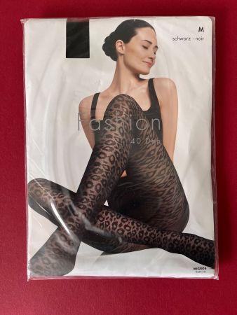 Strumpfhose Fashion  Migros, Gr. M, grosses Leopardenmuster