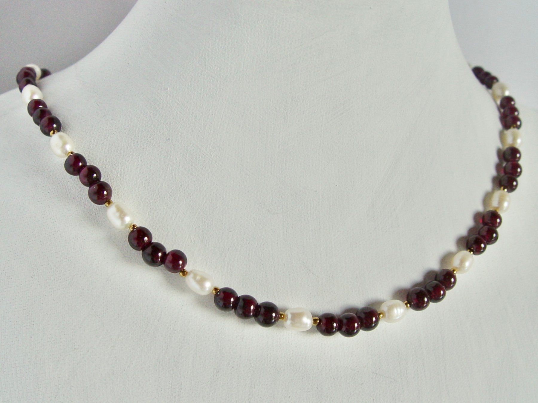 Catenine: Kette aus Granat und Perlen – Nuovo (secondo la descrizione) da Henggart venduto da gernli 3