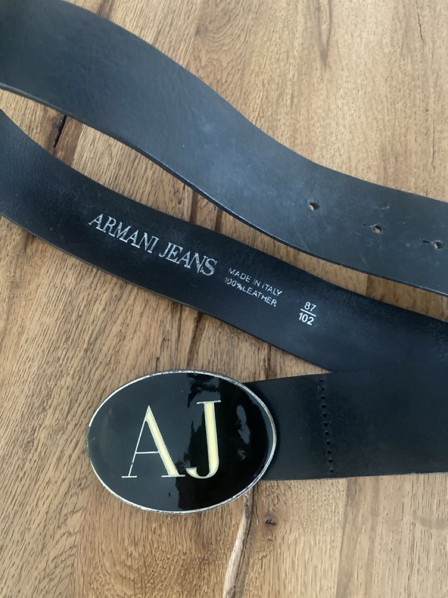 Armani Cinture: Ledergürtel Armani Jeans, schwarz, Grösse 87 – Usato da Birmenstorf AG venduto da Midget0