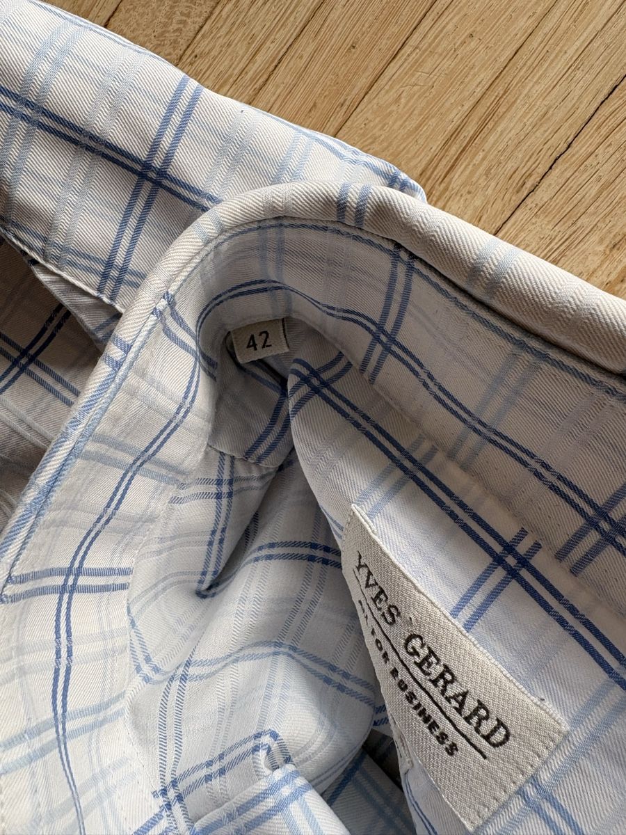Camicie: Yves Gerard Shirt - Light Blue Checkered - Size 42 – Usato da Nyon venduto da Iamher 2