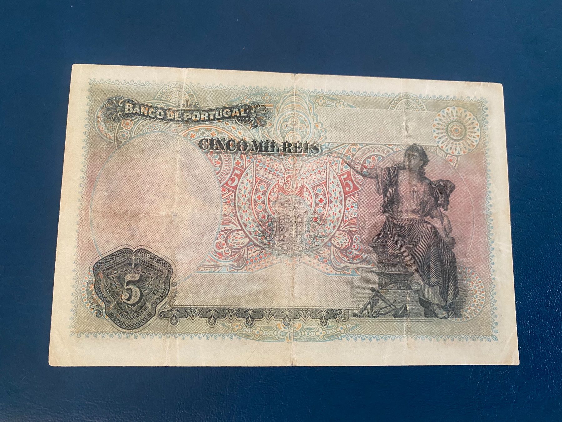 Banknoten: 5000 Reis 1909 Rarität – Gebraucht aus Dällikon von Woldbanknoten 2