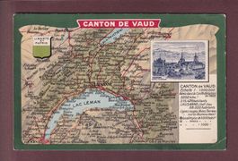 Carte du Canton de VAUD // pli d'angle //