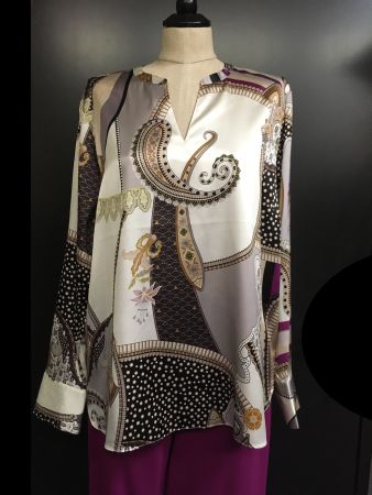 Herzensangelegenheit Bluse Paisley violett beige weiss Gr 42