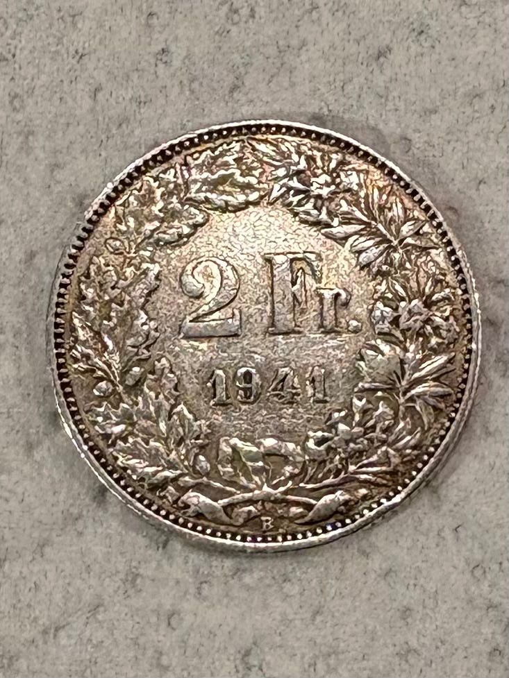 Tutti le monete: 2.- Silbermünze 1941 – Usato da Maisprach venduto da Lls1 2