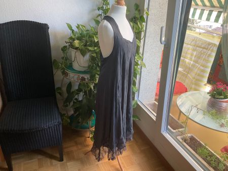Sublime robe vaporeuse en voiles gris BARBARA SPEER (Gr. L)