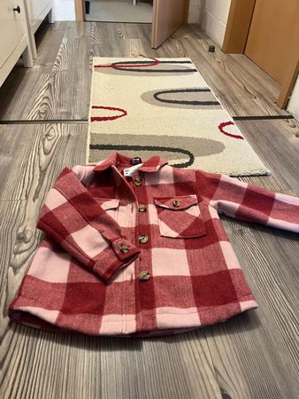 Hemdjacke kariert rot rosa Grösse 127 gebraucht