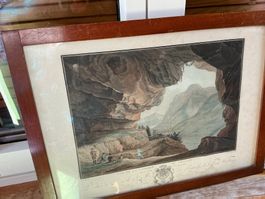 Historischer Kupferstich Vue de la Caverne gebraucht