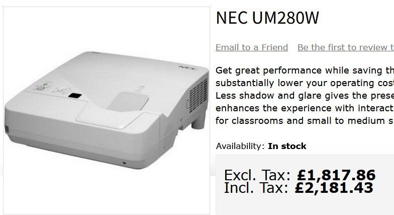 Nec Videoprojektoren: Nec UM280W Short Beamer  / projecteur – Gebraucht aus Collonges von arashee 9