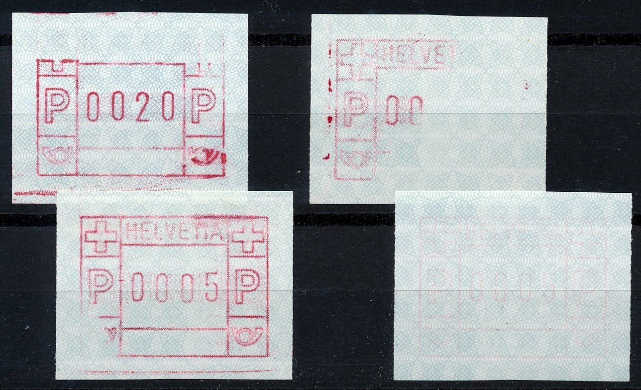 Tous les timbres: ATM 6II vier verschiedene Abarten ** postfrisch – Neuf (Voir description) à Luzern par atms