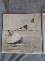 Peinture abstraite sur toile signée Belin
