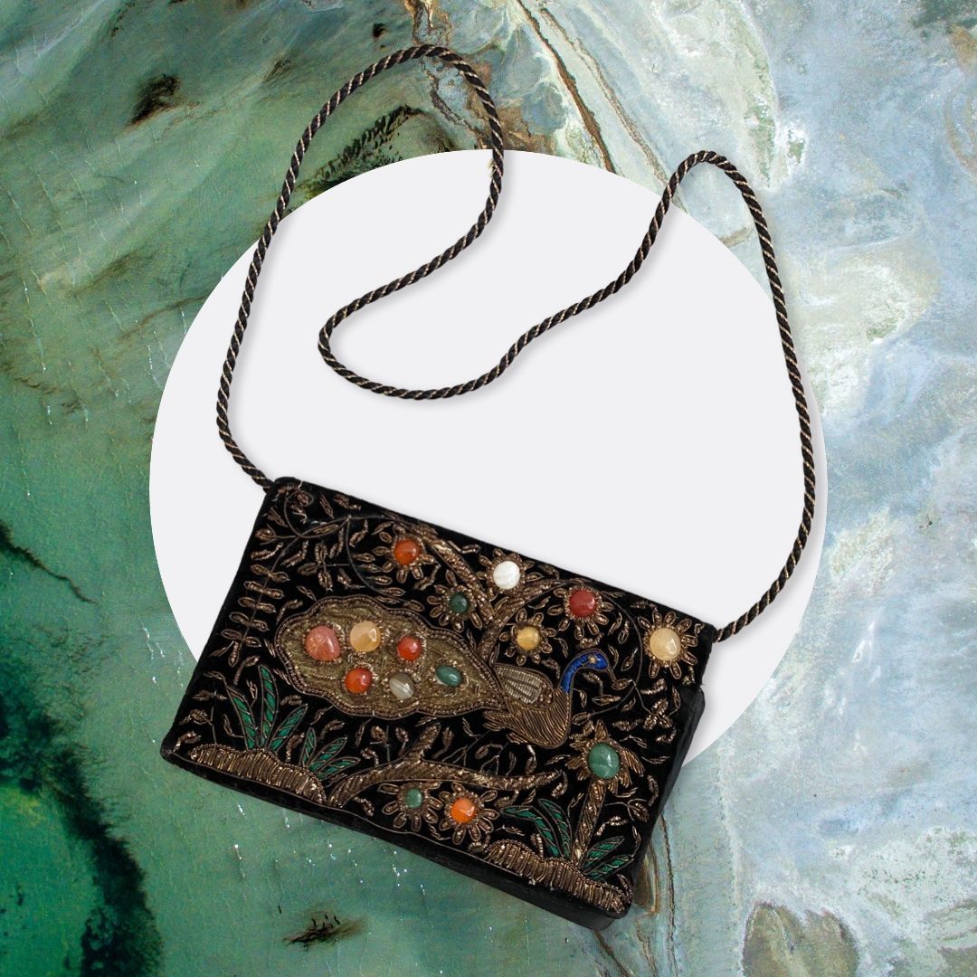 Borse da donna: Original 1920s Clutch mit Edelsteinen – Usato da Zürich venduto da Eves.vintage.element