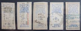 Frankreich Fiskal Marken Lot mit alten Werten XIX