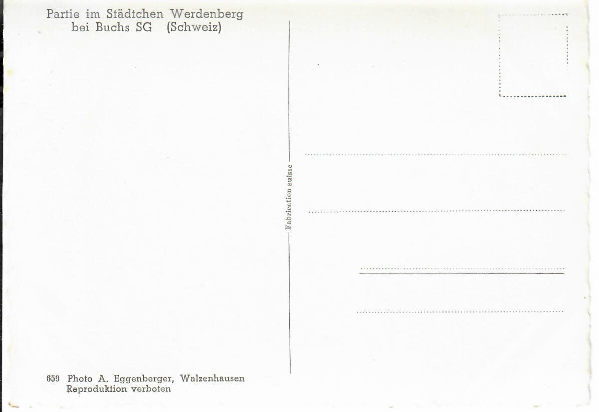 Cartoline postali: Partie im Städtchen Werdenberg bei Buchs SG – Usato da Hochdorf venduto da Ziegel-16 1