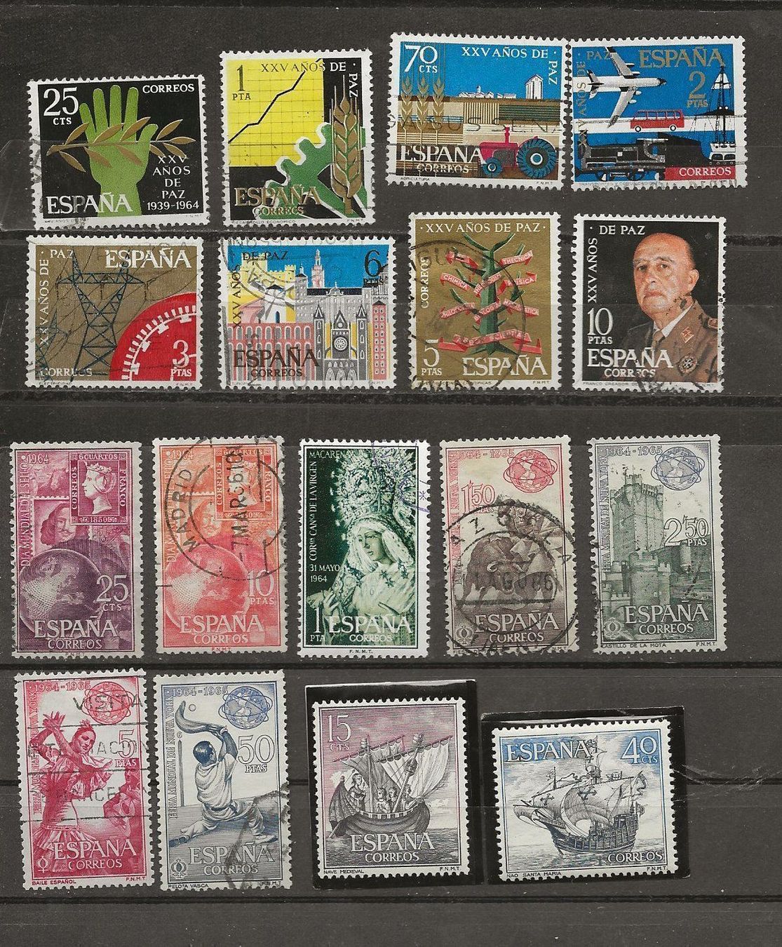 Alle Briefmarken: Espagne lot 1964 65 ob et ** – Gebraucht aus Sion von PierreP01 1