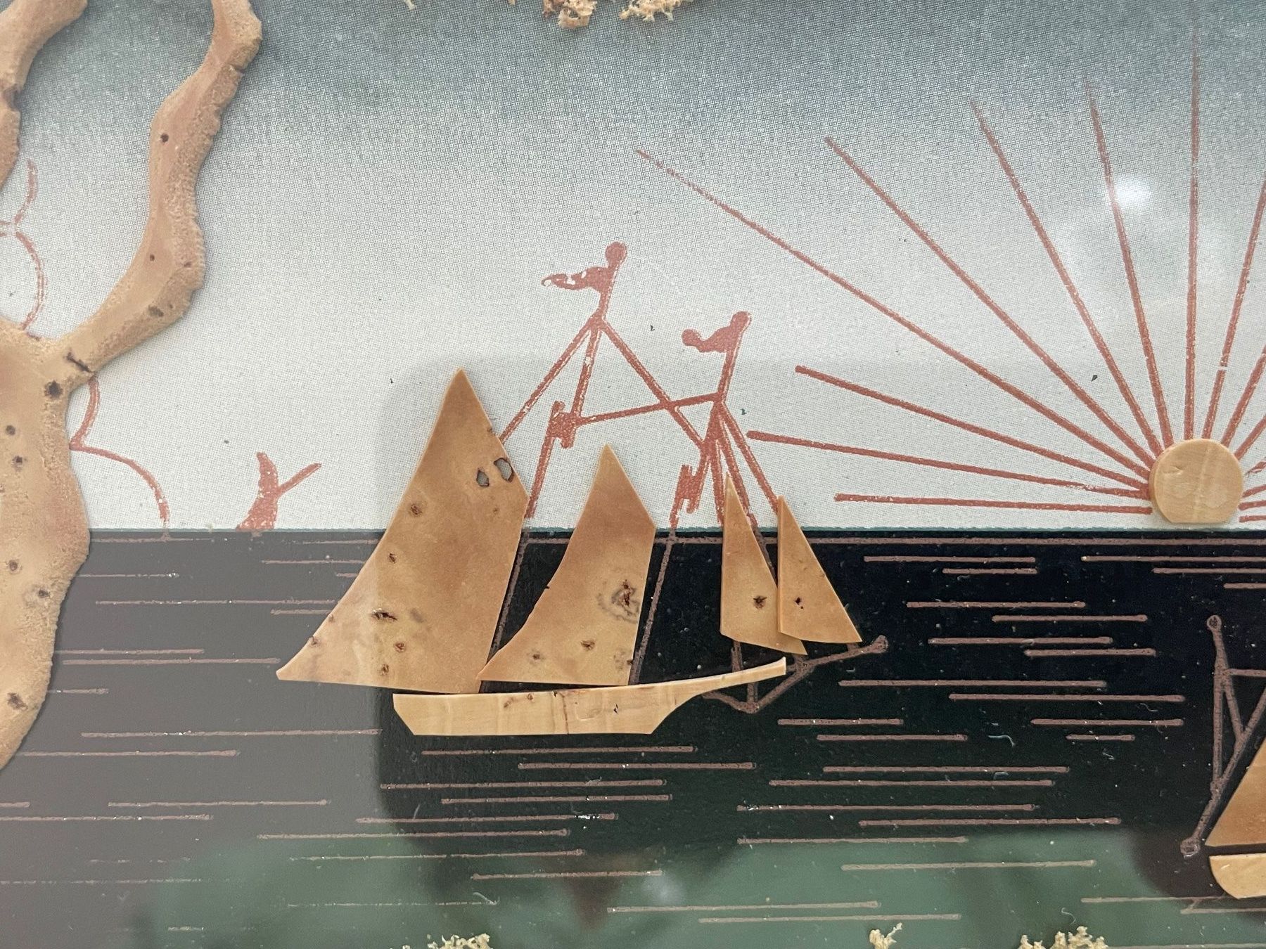 Foto & Immagini: Maki-e Wandbild mit Schiff-Baum-Motiv – Usato da Stäfa venduto da riccardinho 3