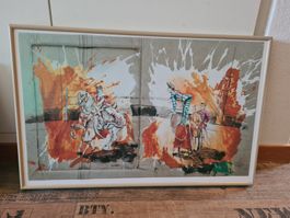 Gerahmter Kunstdruck Rolf Knie Zirkus Manege 55 x 36 cm