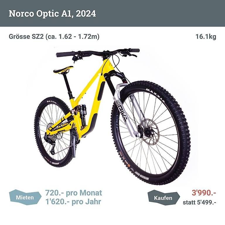 Velos: Norco Optic A1 (2024), Grösse SZ2 – Gebraucht aus Zürich von Testo 1