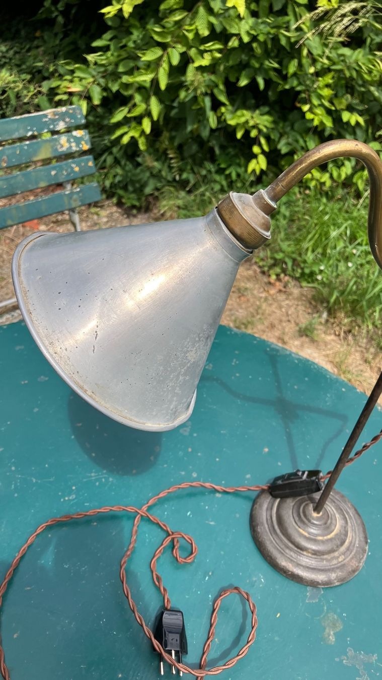 Lampade: Lampe d'horloger Quinquet design industriel 1900 Uhrmacher – Usato da St-Cierges venduto da LeRegain 3