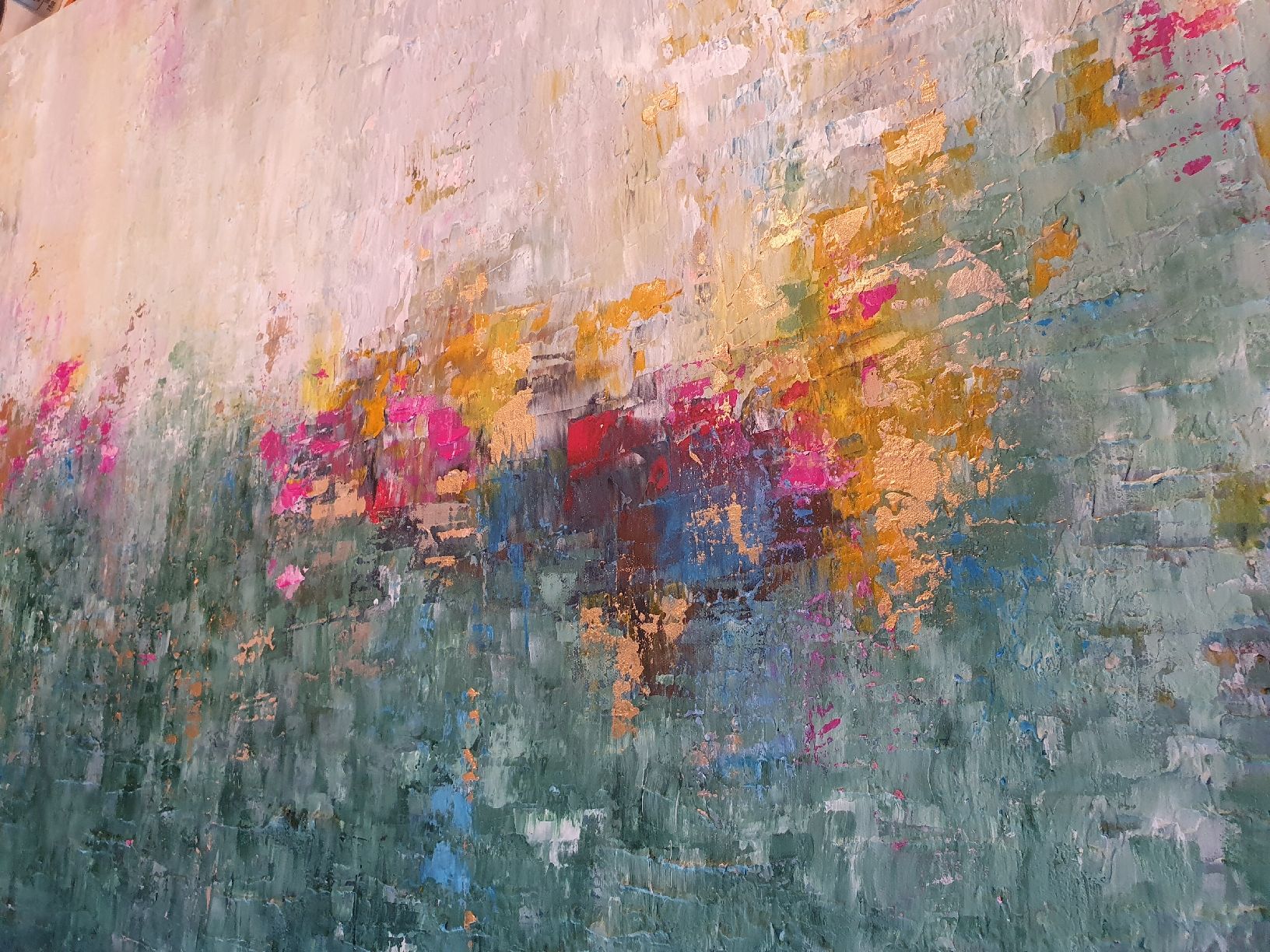 Dipinti: Abstract Painting - Green Field. – Nuovo (secondo la descrizione) da Klingnau venduto da Soldekorarte