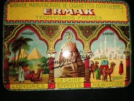 Antike Blechdose Ermak 20 Zigaretten, Top Zustand ca. 1910