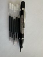 Schwarzer Metall Kugelschreiber mit 5 Minen