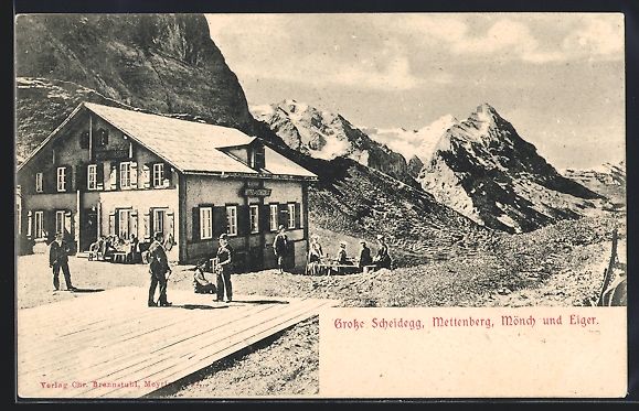 Cartoline postali: Grosse Scheidegg, Gasthaus mit Bergpanor – Usato da Berlin venduto da bartko-reher