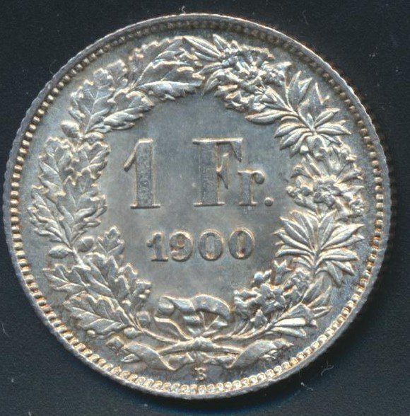 Tutti le monete: 1 Fr. 1900 unz – Usato da Roggwil BE venduto da Stampdealer3