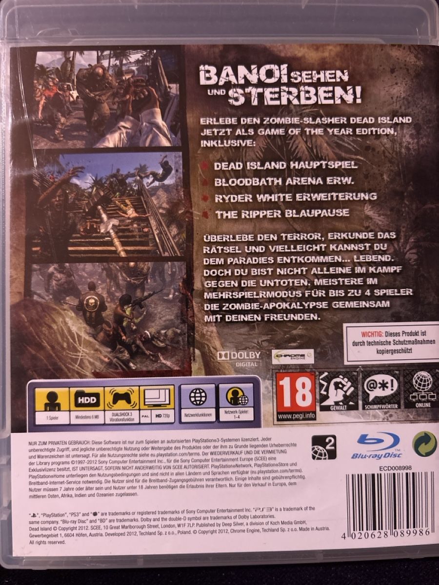 Sony Giochi: Playstation 3 Spiel Dead Island GOTY – Usato da Zürich venduto da hiddentreasures_zh 1