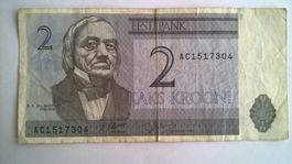 Billet banque Estonie 2 Couronnes série 1992 BE