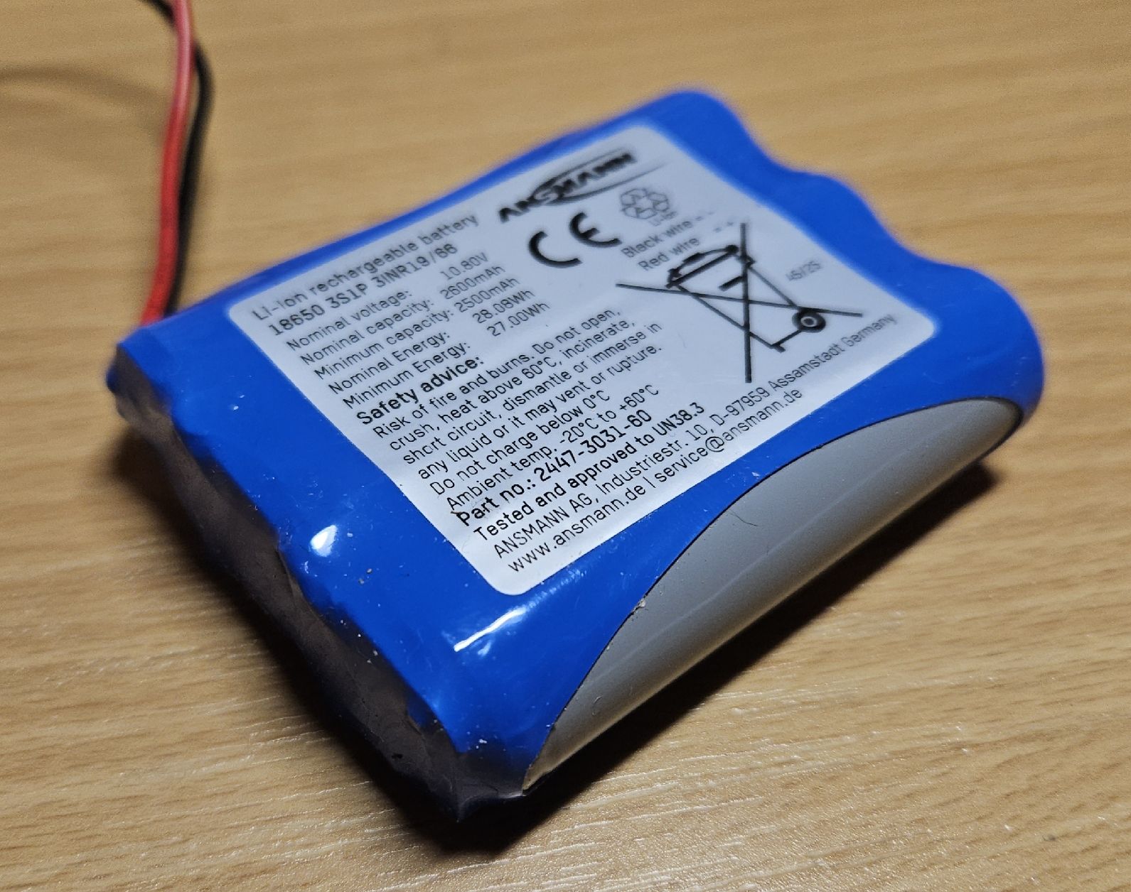 Caricatori & Batterie: Ansmann Akku 18659 10.8V 2600mAh – Nuovo (secondo la descrizione) da Zwillikon venduto da Funfun 1
