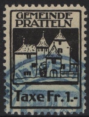 Alle Briefmarken: 1 Fr. Fiskalmarke der Gemeinde PRATTELN – Gebraucht aus Eglisau von Chperfins