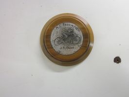 TRIUMPH Médaille  MC 1950, Vintage Motorrad Oldtimer