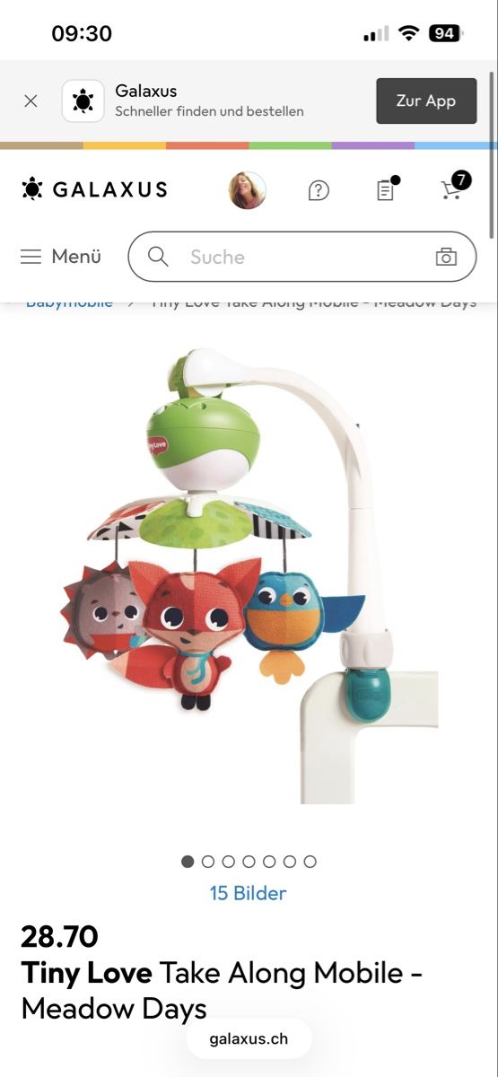Giocattoli: Tiny Love Take Along Mobile Meadow Days used – Usato da Zürich venduto da Koganmic