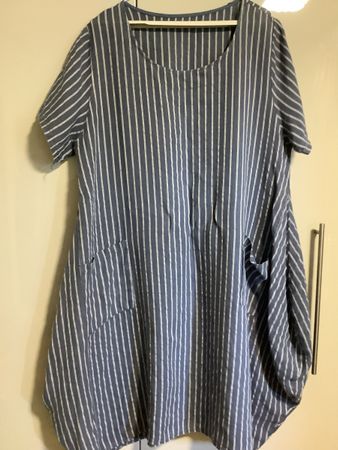 Kleid Streifen blau weiss Grösse XL