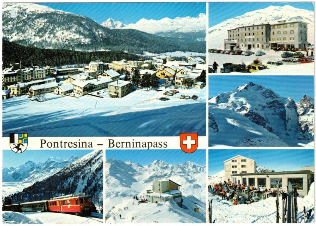 Cartoline postali: Pontresina - 6 Bild AK Berninapass – Usato da Binningen venduto da Mountainrider