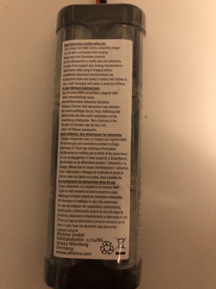 Nimh Batterie, Caricabatterie & Alimentatori: Absima RC Akku 3000 mAh 7.2V – Usato da Sissach venduto da Quentinfoggetta 1